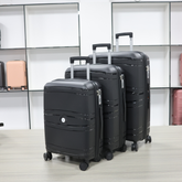 3 Pieces Set Suitcase Luggage - BLACK