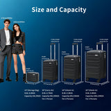 4 Piece Set Suitcase Luggage - BLACK