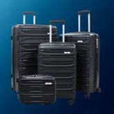 4 Piece Set Suitcase Luggage - BLACK