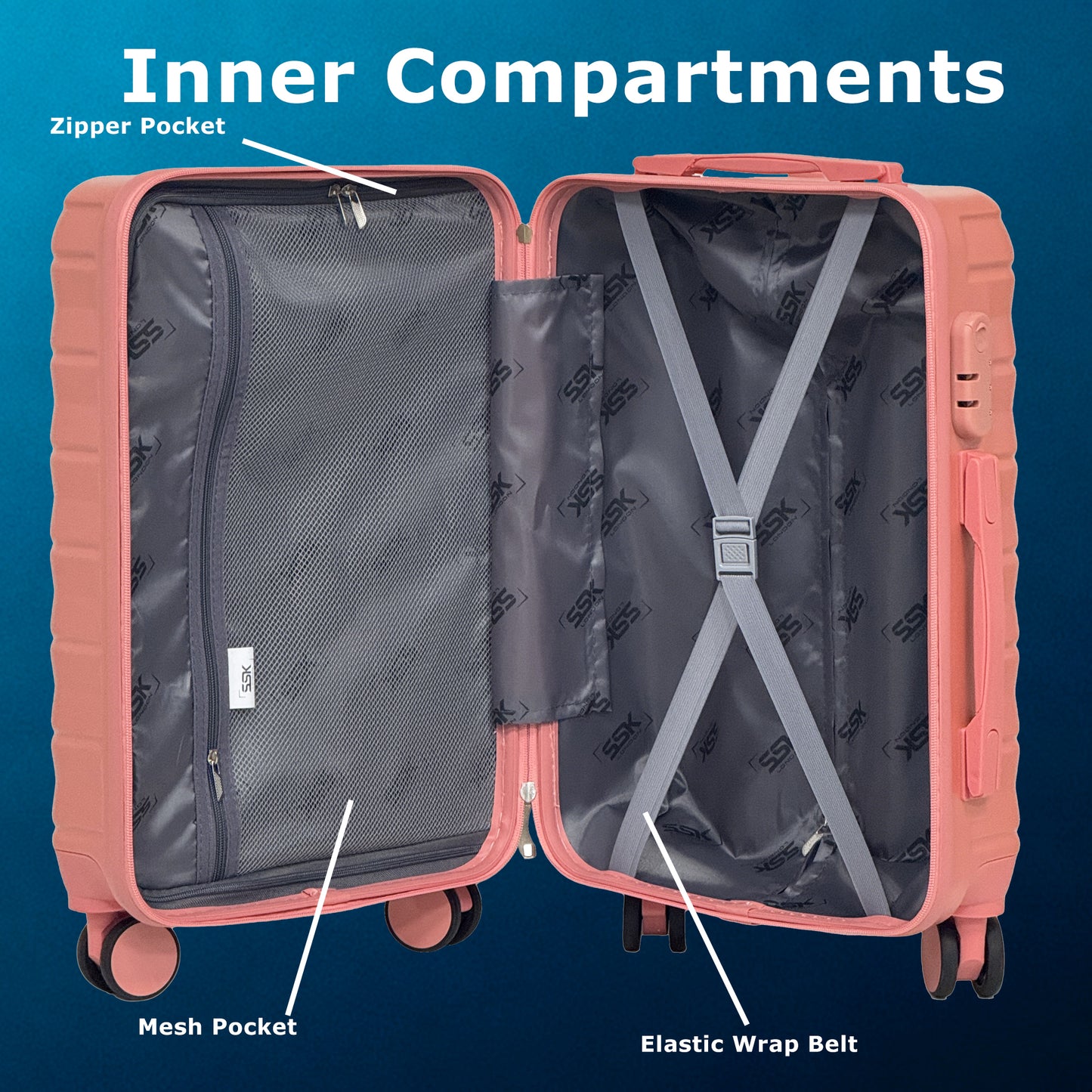 3 Pieces Set Suitcase Luggage - SILVER