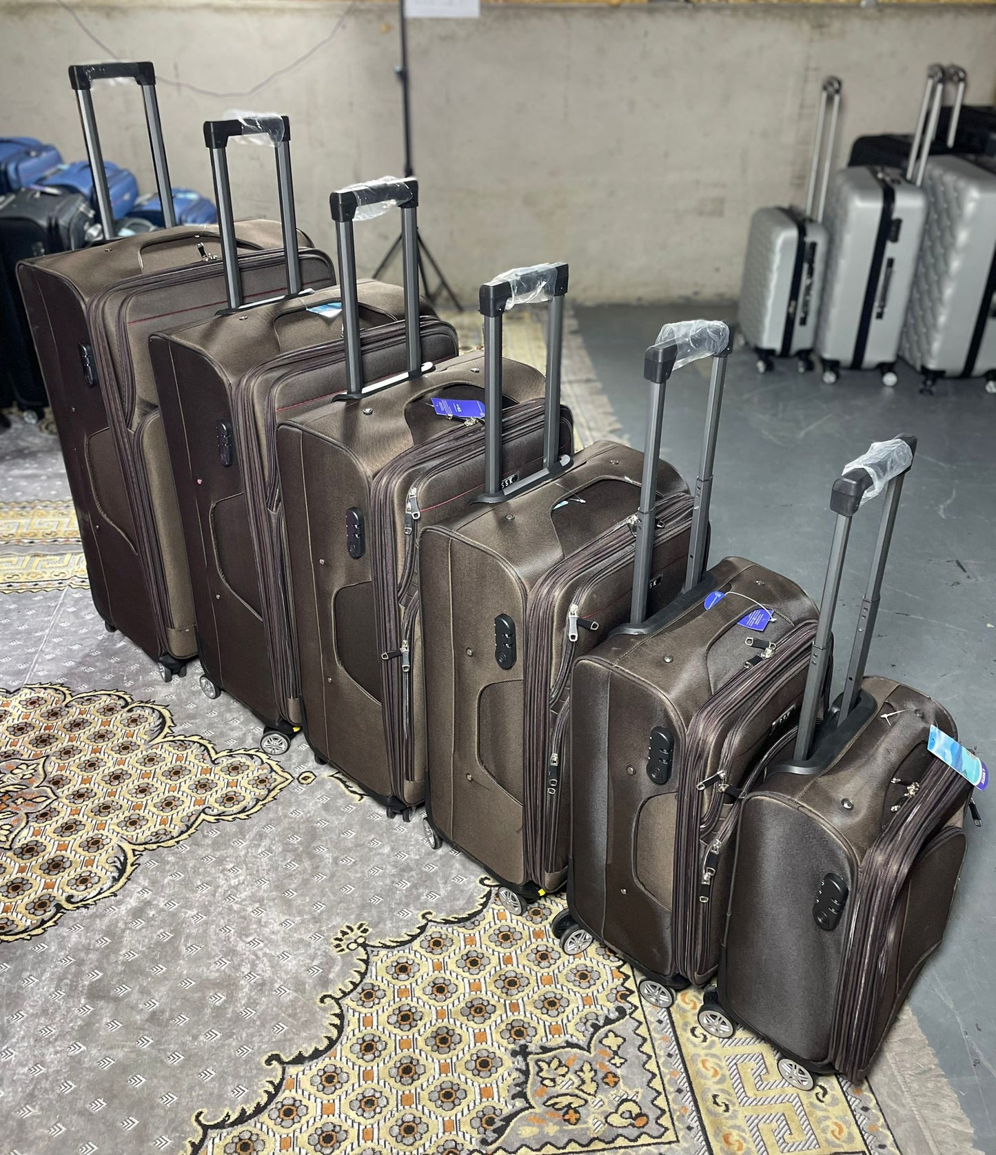 6 Pieces Suitcase Luggage - Brown