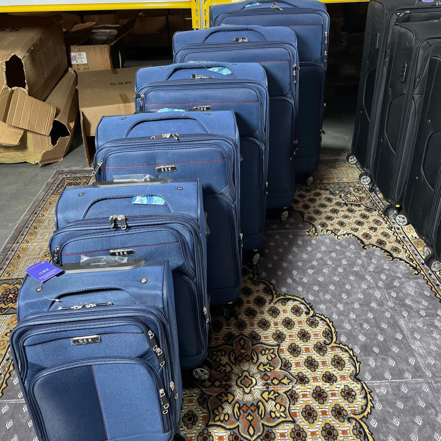 6 Pieces Suitcase Luggage - Black n Blue