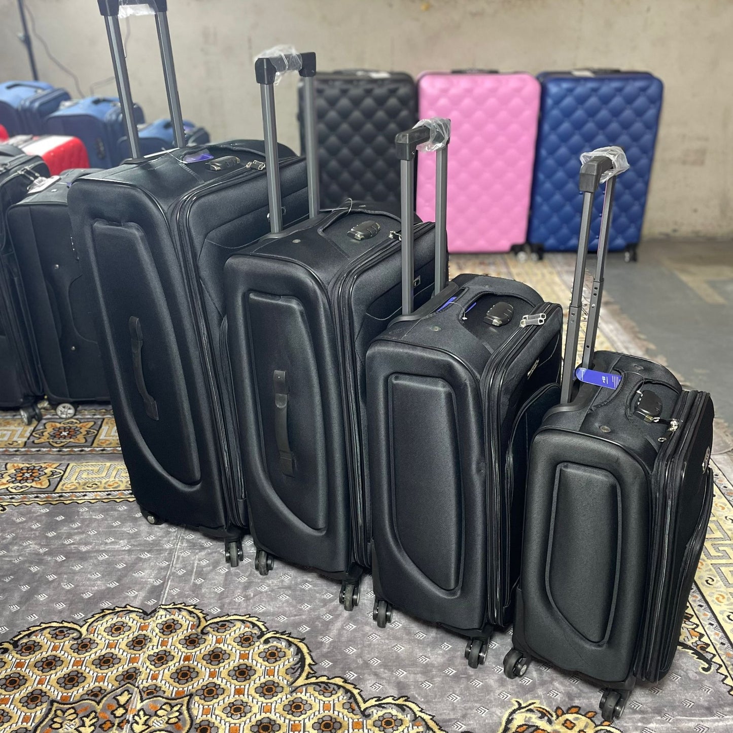 4 Pieces Suitcase Luggage - Black